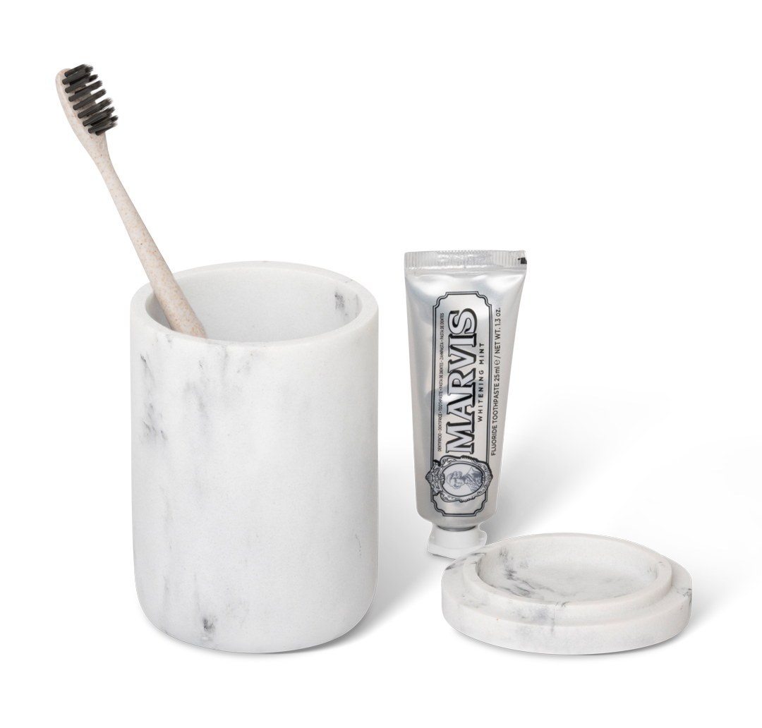 Toba Amenity jar White marble - Accessories - Bentley